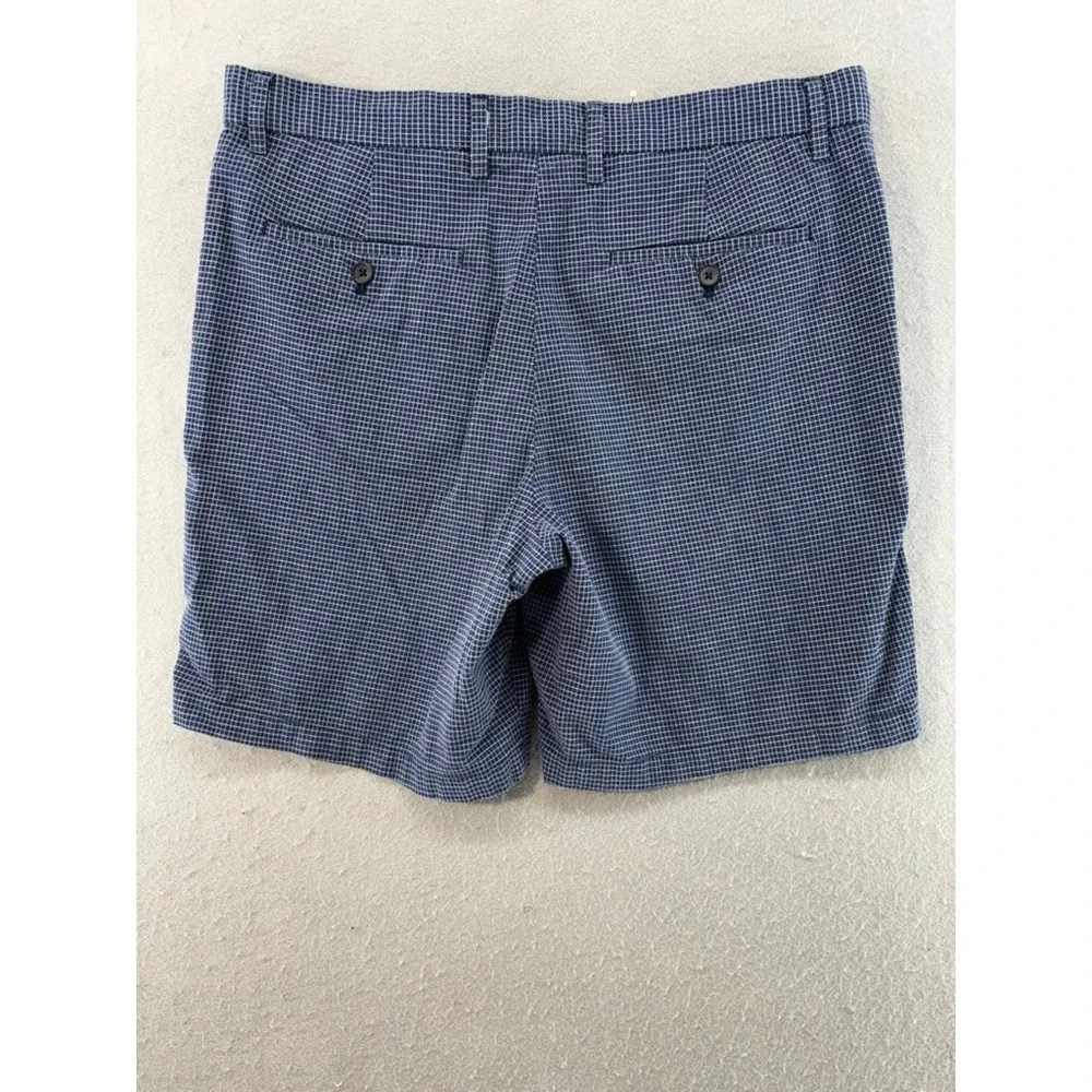 Banana Republic Shorts‎ Mens Sz 34W Aiden Club Blue Micro Grid Stretch 8 in